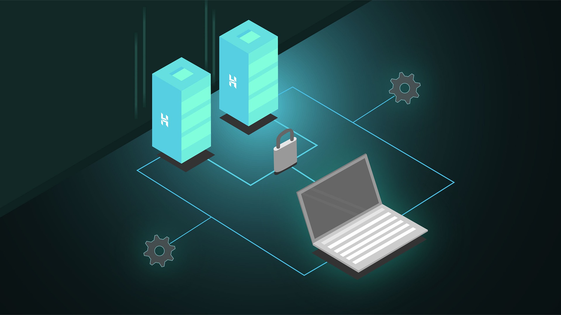 Illustration of web hosting servers